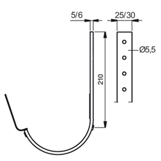 Крюк желоба K21 125/87 758